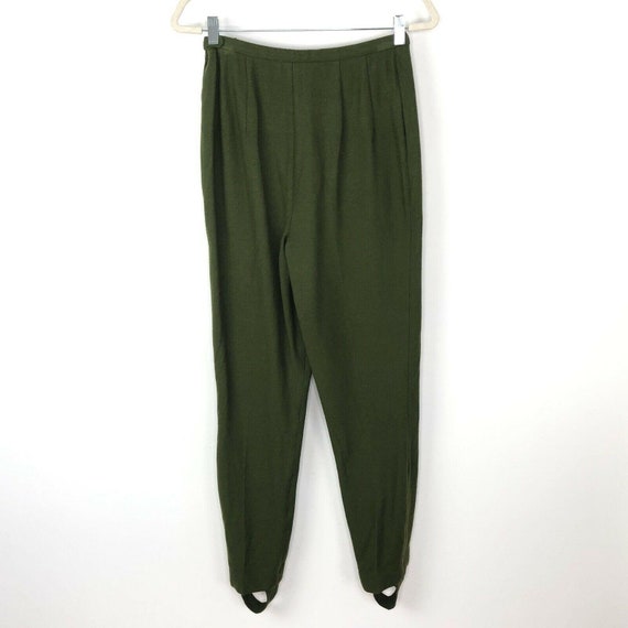 Sportempos VTG Green Wool Skinny Stirrup Pants  |… - image 4