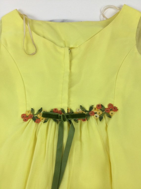 Vintage 60s 70s Retro Hippie Flower Child Yellow … - image 8