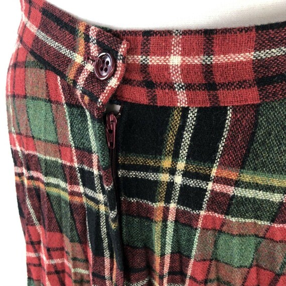 Vtg Catch Can Red Green Pleated Christmas Plaid S… - image 6