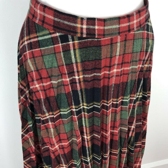 Vtg Catch Can Red Green Pleated Christmas Plaid S… - image 5