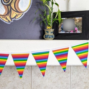 Rainbow Pride Fabric Banner: LGBTQIA Bunting Garland