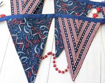 4th of July Bunting - July 4th Banner - Patriotic Banner - Patriotic Bunting - 4th of July Garland - Americana Decor - Fourth of July Banner