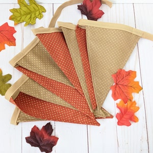 Fall Fabric Banner Fall Bunting-Autumn Garland Earth Tone Decor-Fall Mantel Decor Thanksgiving Decor Thanksgiving Garland Autumn Decor image 5