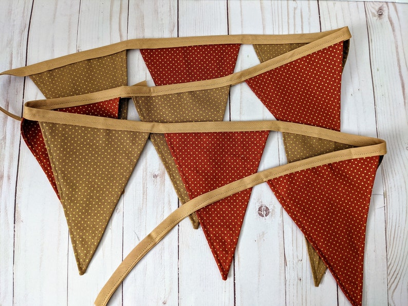 Fall Fabric Banner Fall Bunting-Autumn Garland Earth Tone Decor-Fall Mantel Decor Thanksgiving Decor Thanksgiving Garland Autumn Decor image 3