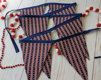 4th of July Bunting - July 4th Banner - Patriotic Banner - Patriotic Bunting - 4th of July Garland - Americana Decor - Fourth of July Banner