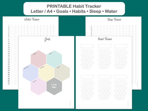 PRINTABLE HABIT TRACKER Diy Planner Insert Refill Full A4 | Etsy