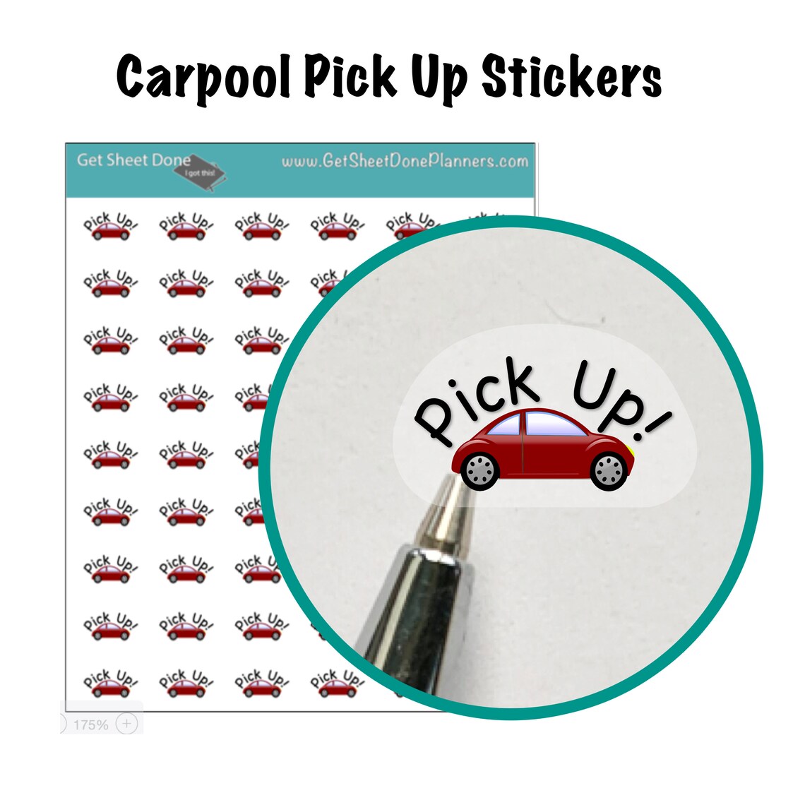 CARPOOL PICKUP STICKERS Bullet Journal Mini Pick Up Stickers Etsy