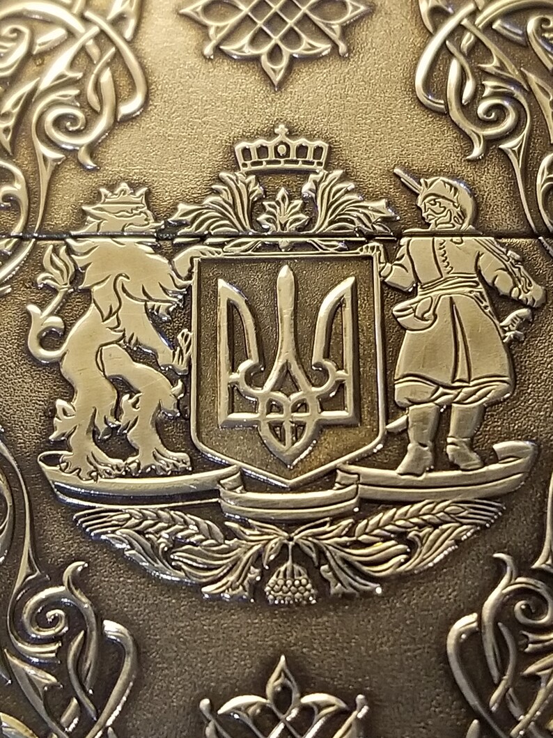 Zippo Lighter. Hand Engraving. Coat of Arms of Ukraine Ukrainian