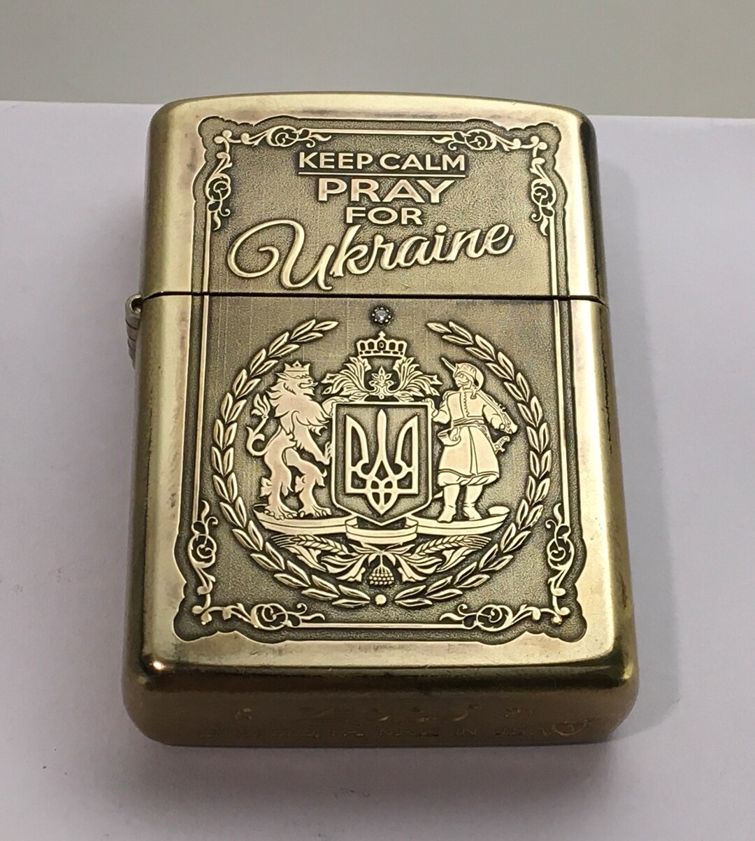 Zippo Lighter Ukrainian Hand Engraving Coat of Arms of Ukraine Etsy
