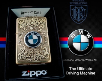 Zippo Lighter Hand-carved With BMW Logo. Author's Work of