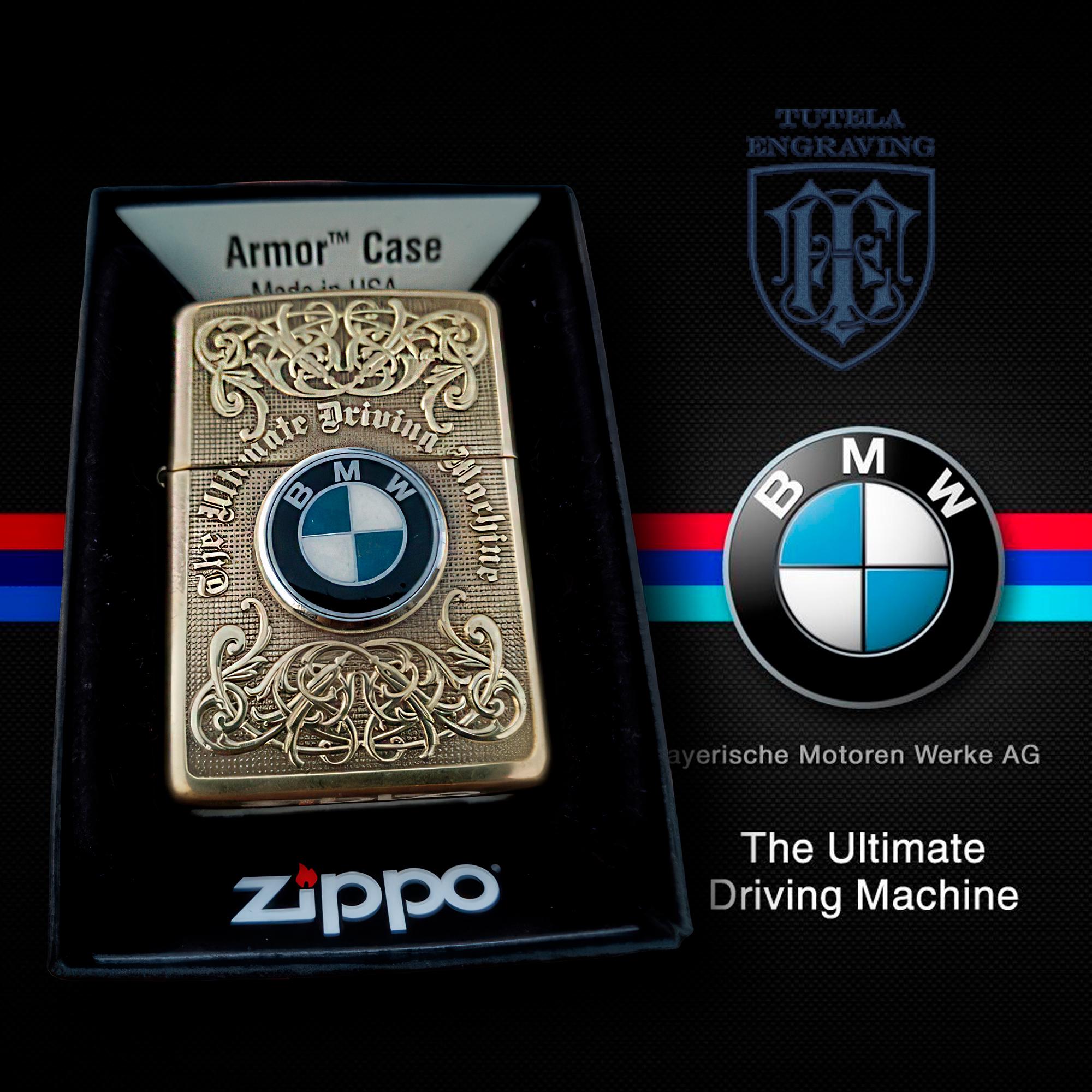 Zippo Lighter Hand-carved With BMW Logo. Author's Work of