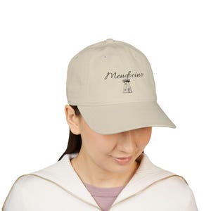 Embroidered Mendocino Hat, Organic Baseball Cap for Men and Women, Custom Embroidery Cap, Adjustable Dad Hat, Trendy Baseball Cap for Summer