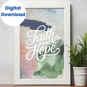 Inspirational Faith and Hope Art – Christian Home Decor – Bible Verse Wall Print – Instant Download (4:5)