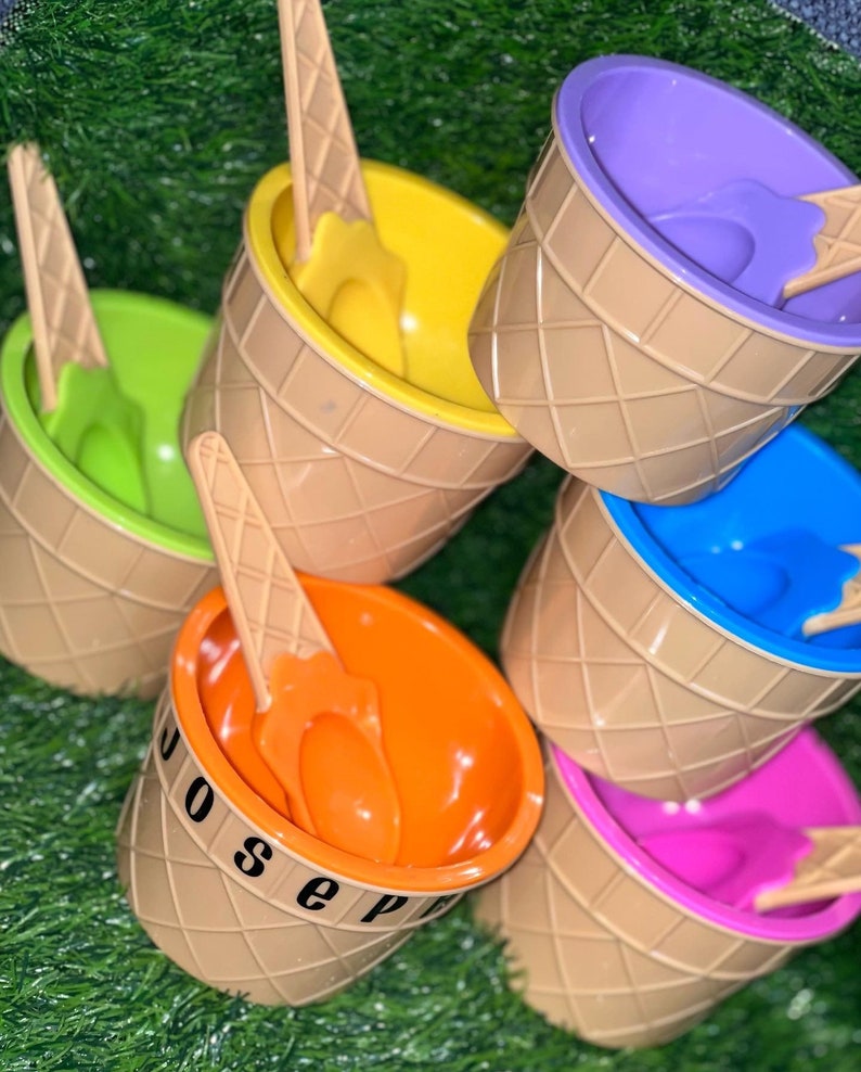 Ice Cream Bowl & Spoon Set Etsy