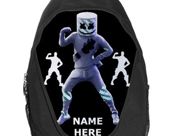 Fortnite Rugzakken Etsy - marshmello emote danser marsh lopen rugzak kies de kleur van de achtergrond gratis personalisatie