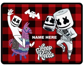 marshmello dj fleece blanket free personalization - fortnite bed sheets amazon