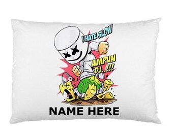 marshmello dj custom made standard size pillow case choose background color free personalization - fortnite pillow cases