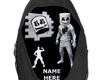 marshmello emote dancer marsh walk backpack choose background color free personalization - french fry backpack fortnite