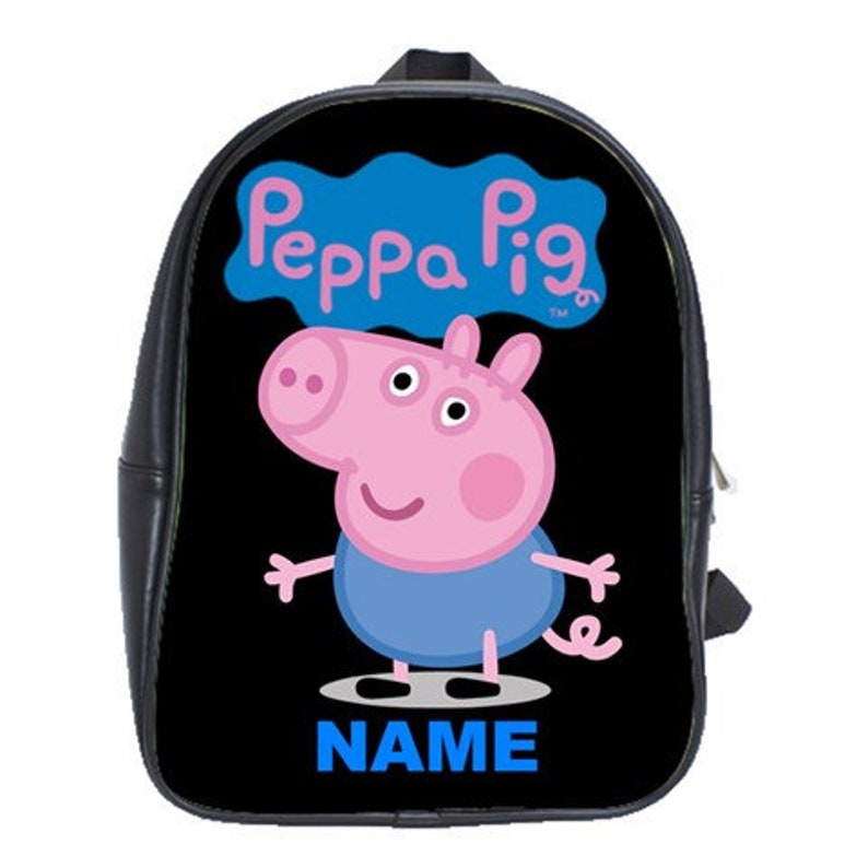 Peppa Pig 100/% Genuine Leather Backpack Free Personalization Choose Background Color