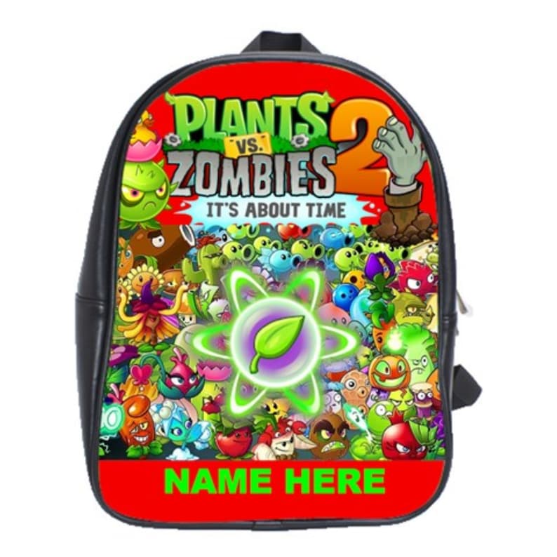 Plants VS Zombies 100/% Genuine Leather Backpack Free Personalization Choose Background Color