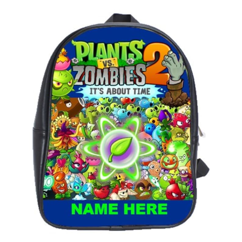Plants VS Zombies 100/% Genuine Leather Backpack Free Personalization Choose Background Color