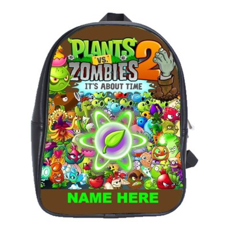 Plants VS Zombies 100/% Genuine Leather Backpack Free Personalization Choose Background Color
