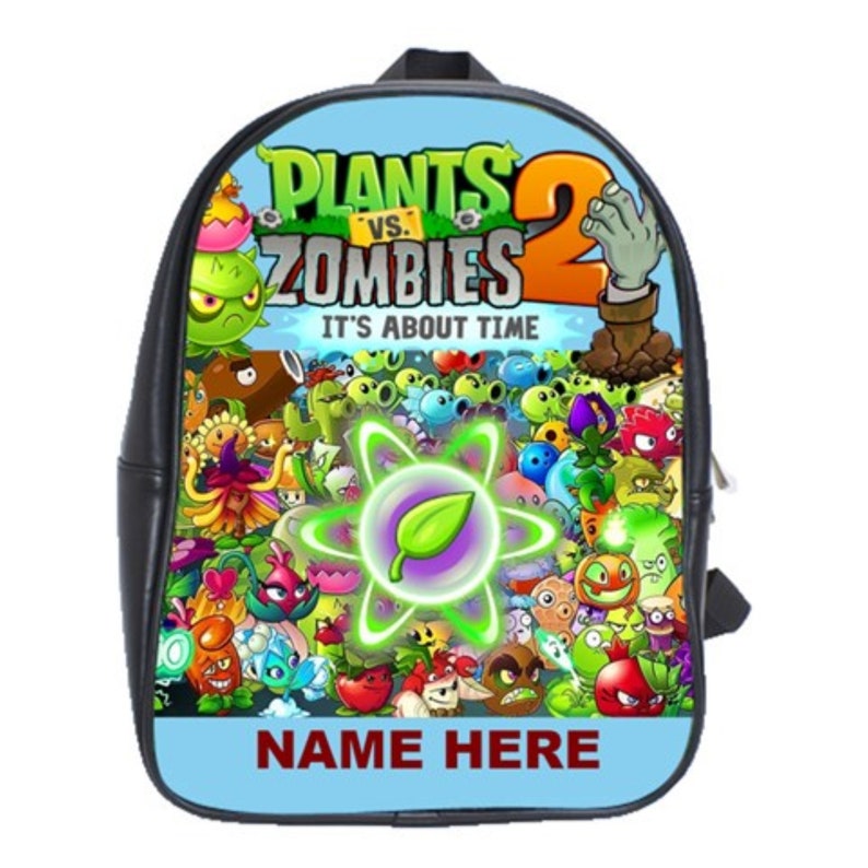 Plants VS Zombies 100/% Genuine Leather Backpack Free Personalization Choose Background Color