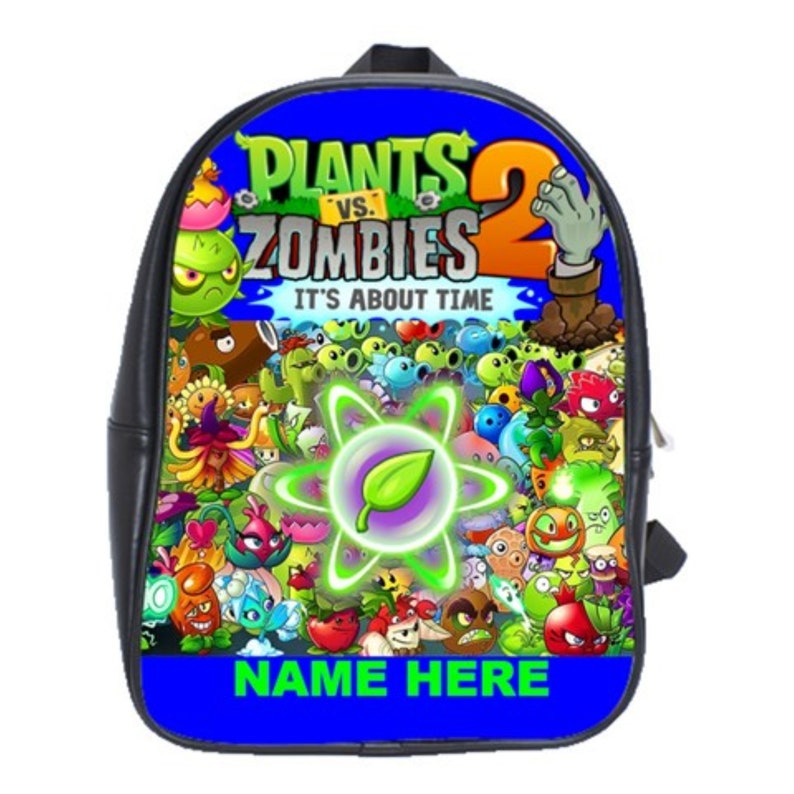 Plants VS Zombies 100/% Genuine Leather Backpack Free Personalization Choose Background Color