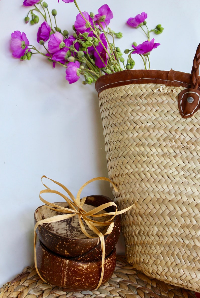 Zero waste vegan Gift Organic Jumbo coconut Rainforest Bowl Originai 2 Pice /%100 Natural Eco friendly