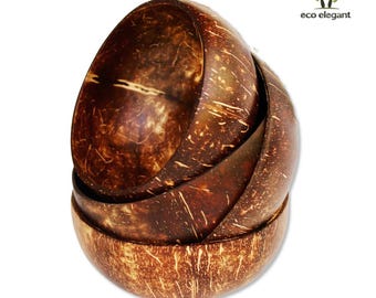 Coconut Shell Bowls | 2pcs Set | Serving Bowls | Natural Eco Friendly Organic