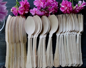 wooden cutlery 115 fork -115 spoon 115 Knif