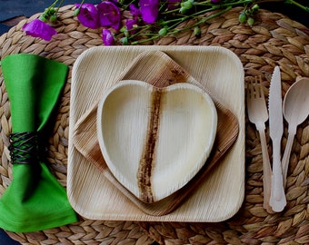 Palm Leaf Plates | Disposable Eco Friendly Plates | Biodegradable Compostable Tableware