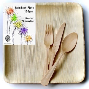 party palm leaf plates 9.5&quot; square- Utensils -- disposable - disposable - eco friendly - weeding
