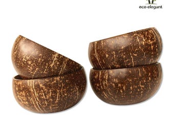 Coconut Shell Bowls | 2–5pcs Jumbo Set | Serving Bowls | Natural Eco Friendly Organic