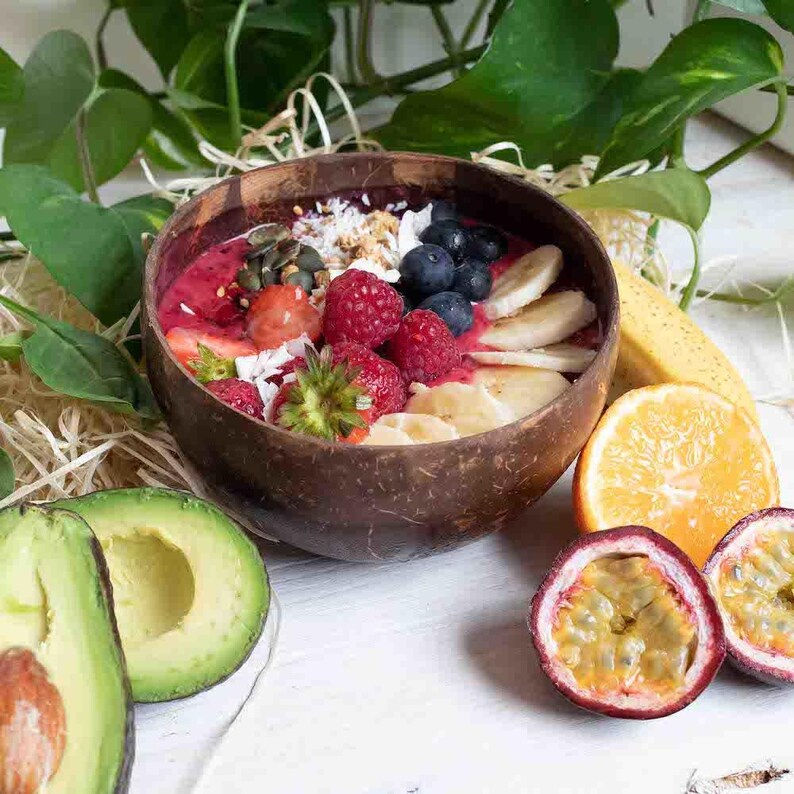 Zero waste vegan Gift Organic Jumbo coconut Rainforest Bowl Originai 2 Pice /%100 Natural Eco friendly