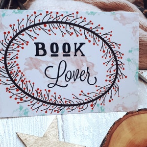 Illustration carte format A6 Book Lover
