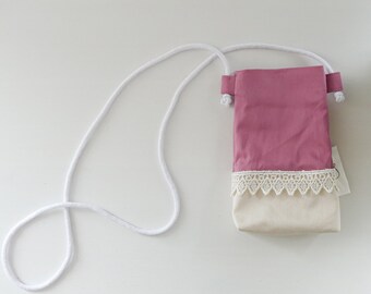 Mini-sac / sac de téléphone LACE - rose