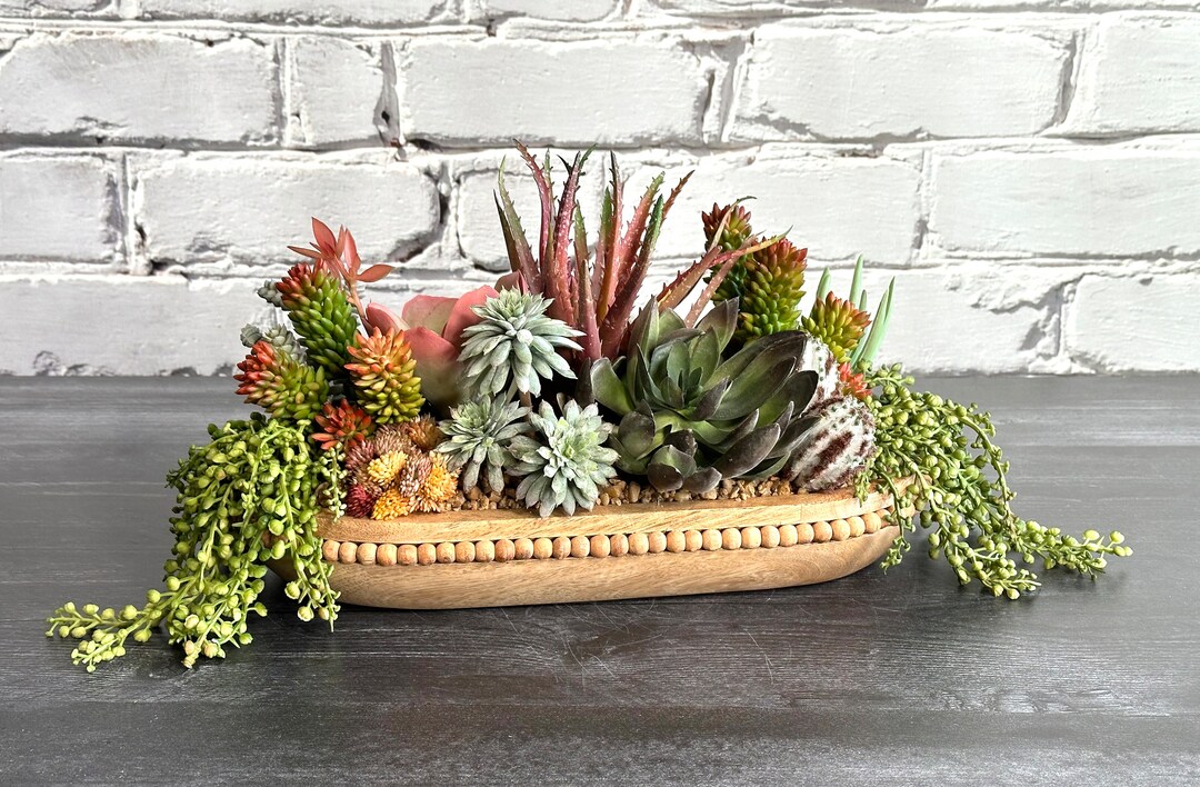 Artificial Succulent Centerpiece Faux Succulent Arrangement Gift