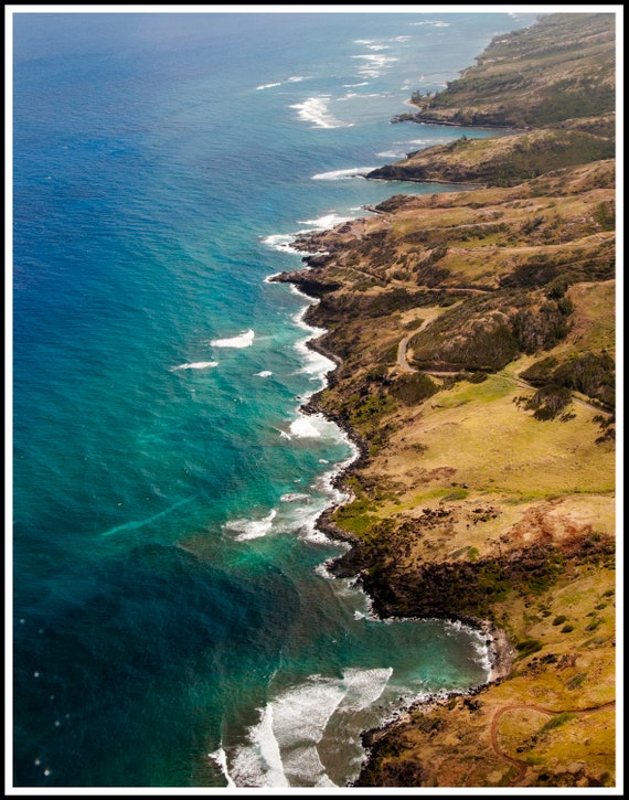 Home & Living Molokai Hawaii Coastline Downloadable Wall Art Wall
