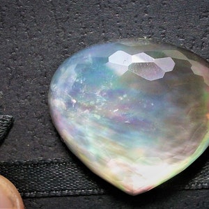 Mother of Pearl Doublet Quartz: Fancy Checker Gemstone (25x28 MM)