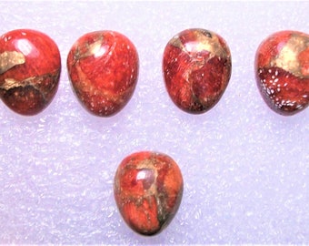 Natural Orange Copper Turquoise Gemstone 35x25x6.5 mm 1 Pcs Orange Mohave Cabochon Turquoise Jewelry Making Cabochon- OT276 Oval Shape