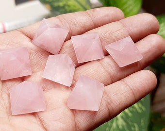 Rose Quartz Pyramid, Small Crystal Point, Meditation Decor, Love
