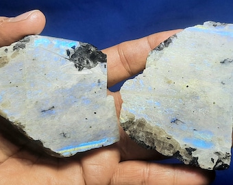 Natural White Rainbow Moonstone Rough,Natural Rainbow Specimens,Blue Flashy Rainbow Slabs,Rough Gemstone,Rainbow Raw Material,Rainbow Slices