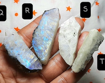 Natural White Rainbow Moonstone Rough,Natural Rainbow Specimens,Blue Flashy Rainbow Slabs,Rough Gemstone,Rainbow Raw Material,Rainbow Slices