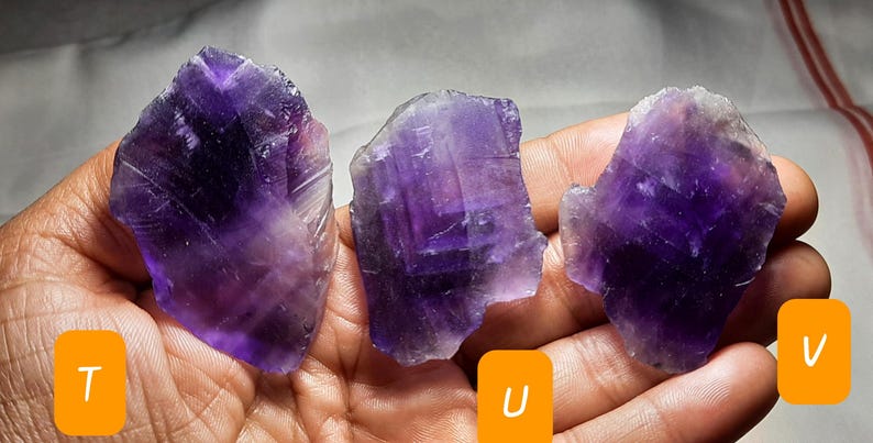 Natürliche afrikanische Amethyst-Rohedlerscheiben, Exemplare Bild 12