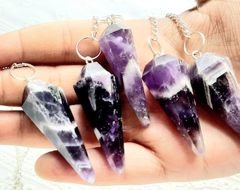 Amethyst Faceted Pendulum,Point Pendulum,Pendulum Healing Dowsing,Energy Balancing,Reiki,Aura Cleaning,Time Keeping,Spiritual Energy Healing