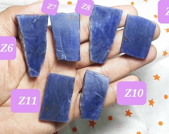 Pietra preziosa di avventurina blu grezza: fette e lastre non lucidate