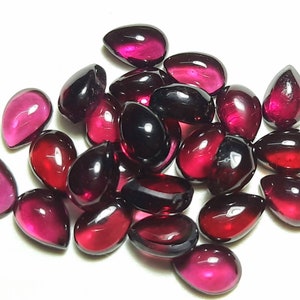 AAA Garnet Pear Cabochon: Natural Loose Gemstone (3x5 to 15x20 mm)