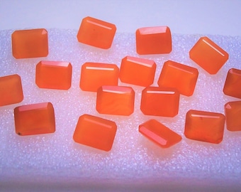 Piedra octagonal de cornalina: piedra de joyería facetada de color naranja rojizo (de 3 x 5 a 18 x 25 mm). Motivación, confianza, energía, curación, arte, creatividad, salud y amor.