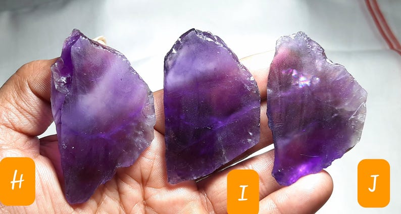 Natürliche afrikanische Amethyst-Rohedlerscheiben, Exemplare Bild 14
